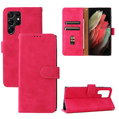Handytasche Stand Schutzhülle Flip Leder Hülle L04Z für Samsung Galaxy S23 Ultra 5G Pink