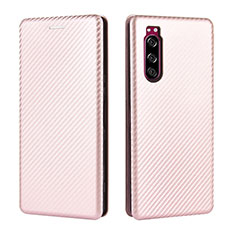 Handytasche Stand Schutzhülle Flip Leder Hülle L04Z für Sony Xperia 5 II Rosegold