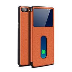 Handytasche Stand Schutzhülle Flip Leder Hülle L05 für Oppo A12e Orange