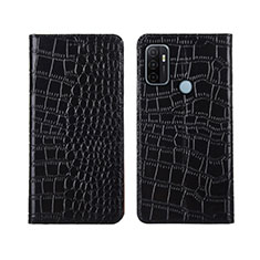 Handytasche Stand Schutzhülle Flip Leder Hülle L05 für Oppo A32 Schwarz