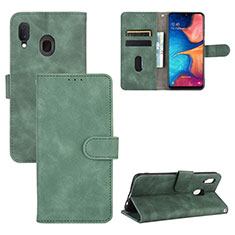 Handytasche Stand Schutzhülle Flip Leder Hülle L05Z für Samsung Galaxy A30 Grün