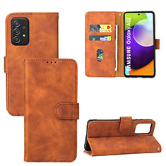 Handytasche Stand Schutzhülle Flip Leder Hülle L05Z für Samsung Galaxy A52 4G Braun