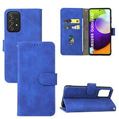 Handytasche Stand Schutzhülle Flip Leder Hülle L05Z für Samsung Galaxy A52 5G Blau