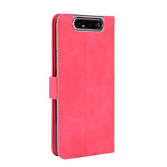 Handytasche Stand Schutzhülle Flip Leder Hülle L05Z für Samsung Galaxy A80 Pink