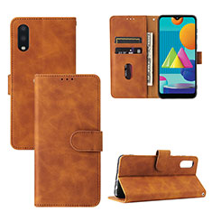 Handytasche Stand Schutzhülle Flip Leder Hülle L05Z für Samsung Galaxy M02 Braun