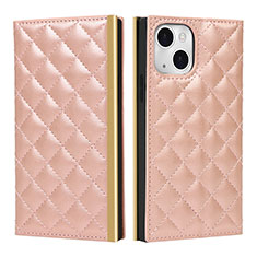 Handytasche Stand Schutzhülle Flip Leder Hülle L06 für Apple iPhone 14 Rosegold