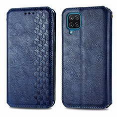 Handytasche Stand Schutzhülle Flip Leder Hülle L06 für Samsung Galaxy A12 Blau