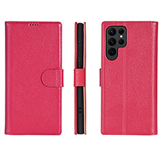 Handytasche Stand Schutzhülle Flip Leder Hülle L06 für Samsung Galaxy S23 Ultra 5G Pink