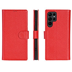 Handytasche Stand Schutzhülle Flip Leder Hülle L06 für Samsung Galaxy S24 Ultra 5G Rot