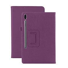 Handytasche Stand Schutzhülle Flip Leder Hülle L06 für Samsung Galaxy Tab S6 10.5 SM-T860 Violett