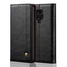 Handytasche Stand Schutzhülle Flip Leder Hülle L06 für Xiaomi Redmi Note 9 Pro Max Schwarz