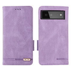 Handytasche Stand Schutzhülle Flip Leder Hülle L06Z für Google Pixel 6 5G Violett