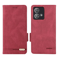 Handytasche Stand Schutzhülle Flip Leder Hülle L06Z für Motorola Moto Edge 40 Neo 5G Rot