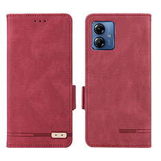 Handytasche Stand Schutzhülle Flip Leder Hülle L06Z für Motorola Moto G14 Rot