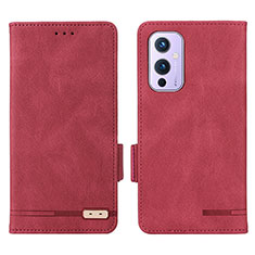 Handytasche Stand Schutzhülle Flip Leder Hülle L06Z für OnePlus 9 5G Rot