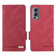 Handytasche Stand Schutzhülle Flip Leder Hülle L06Z für OnePlus Nord 2 5G Rot