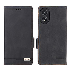 Handytasche Stand Schutzhülle Flip Leder Hülle L06Z für Oppo A18 Schwarz