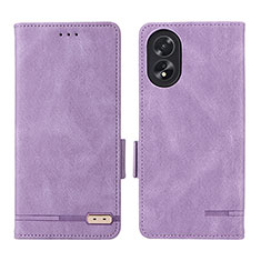 Handytasche Stand Schutzhülle Flip Leder Hülle L06Z für Oppo A18 Violett