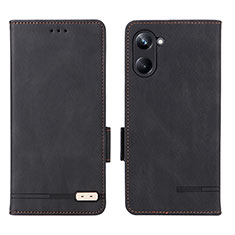 Handytasche Stand Schutzhülle Flip Leder Hülle L06Z für Realme 10 Pro 5G Schwarz