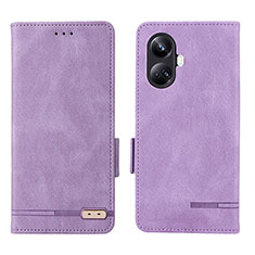 Handytasche Stand Schutzhülle Flip Leder Hülle L06Z für Realme 10 Pro+ Plus 5G Violett