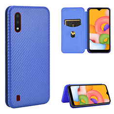 Handytasche Stand Schutzhülle Flip Leder Hülle L06Z für Samsung Galaxy A01 SM-A015 Blau