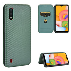 Handytasche Stand Schutzhülle Flip Leder Hülle L06Z für Samsung Galaxy A01 SM-A015 Grün