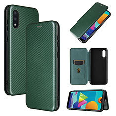 Handytasche Stand Schutzhülle Flip Leder Hülle L06Z für Samsung Galaxy A02 Grün