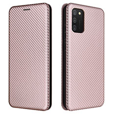 Handytasche Stand Schutzhülle Flip Leder Hülle L06Z für Samsung Galaxy A03s Rosegold