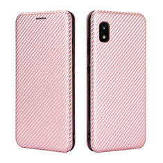 Handytasche Stand Schutzhülle Flip Leder Hülle L06Z für Samsung Galaxy A21 SC-42A Rosegold