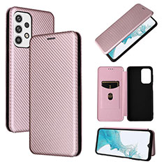 Handytasche Stand Schutzhülle Flip Leder Hülle L06Z für Samsung Galaxy A23 4G Rosegold