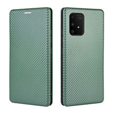 Handytasche Stand Schutzhülle Flip Leder Hülle L06Z für Samsung Galaxy A91 Grün