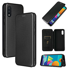 Handytasche Stand Schutzhülle Flip Leder Hülle L06Z für Samsung Galaxy M02 Schwarz