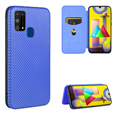 Handytasche Stand Schutzhülle Flip Leder Hülle L06Z für Samsung Galaxy M21s Blau