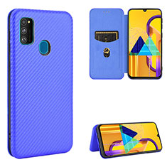 Handytasche Stand Schutzhülle Flip Leder Hülle L06Z für Samsung Galaxy M30s Blau