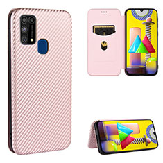 Handytasche Stand Schutzhülle Flip Leder Hülle L06Z für Samsung Galaxy M31 Prime Edition Rosegold