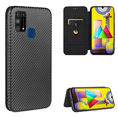 Handytasche Stand Schutzhülle Flip Leder Hülle L06Z für Samsung Galaxy M31 Prime Edition Schwarz