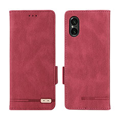 Handytasche Stand Schutzhülle Flip Leder Hülle L06Z für Sony Xperia 5 V Rot
