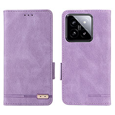 Handytasche Stand Schutzhülle Flip Leder Hülle L06Z für Xiaomi Mi 14 5G Violett