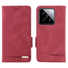 Handytasche Stand Schutzhülle Flip Leder Hülle L06Z für Xiaomi Mi 14 Pro 5G Rot