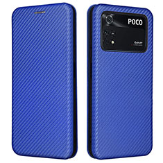 Handytasche Stand Schutzhülle Flip Leder Hülle L06Z für Xiaomi Poco M4 Pro 4G Blau