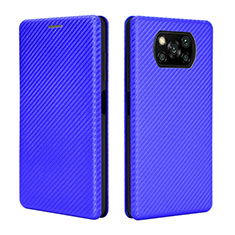 Handytasche Stand Schutzhülle Flip Leder Hülle L06Z für Xiaomi Poco X3 NFC Blau