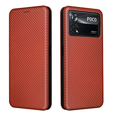 Handytasche Stand Schutzhülle Flip Leder Hülle L06Z für Xiaomi Poco X4 Pro 5G Braun