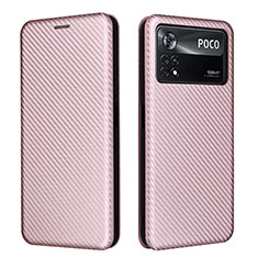 Handytasche Stand Schutzhülle Flip Leder Hülle L06Z für Xiaomi Poco X4 Pro 5G Rosegold