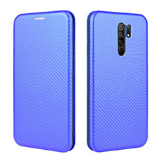 Handytasche Stand Schutzhülle Flip Leder Hülle L06Z für Xiaomi Redmi 9 Prime India Blau