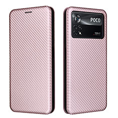 Handytasche Stand Schutzhülle Flip Leder Hülle L06Z für Xiaomi Redmi Note 11E Pro 5G Rosegold