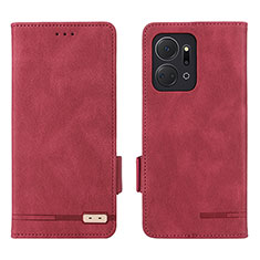 Handytasche Stand Schutzhülle Flip Leder Hülle L07Z für Huawei Honor X7a Rot