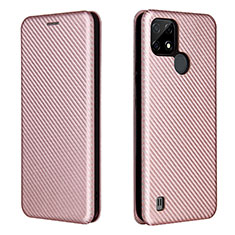 Handytasche Stand Schutzhülle Flip Leder Hülle L07Z für Realme C21 Rosegold