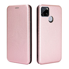 Handytasche Stand Schutzhülle Flip Leder Hülle L07Z für Realme C25 Rosegold