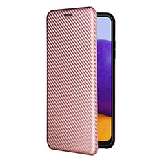 Handytasche Stand Schutzhülle Flip Leder Hülle L07Z für Samsung Galaxy A22 5G Rosegold