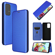 Handytasche Stand Schutzhülle Flip Leder Hülle L07Z für Samsung Galaxy A72 4G Blau